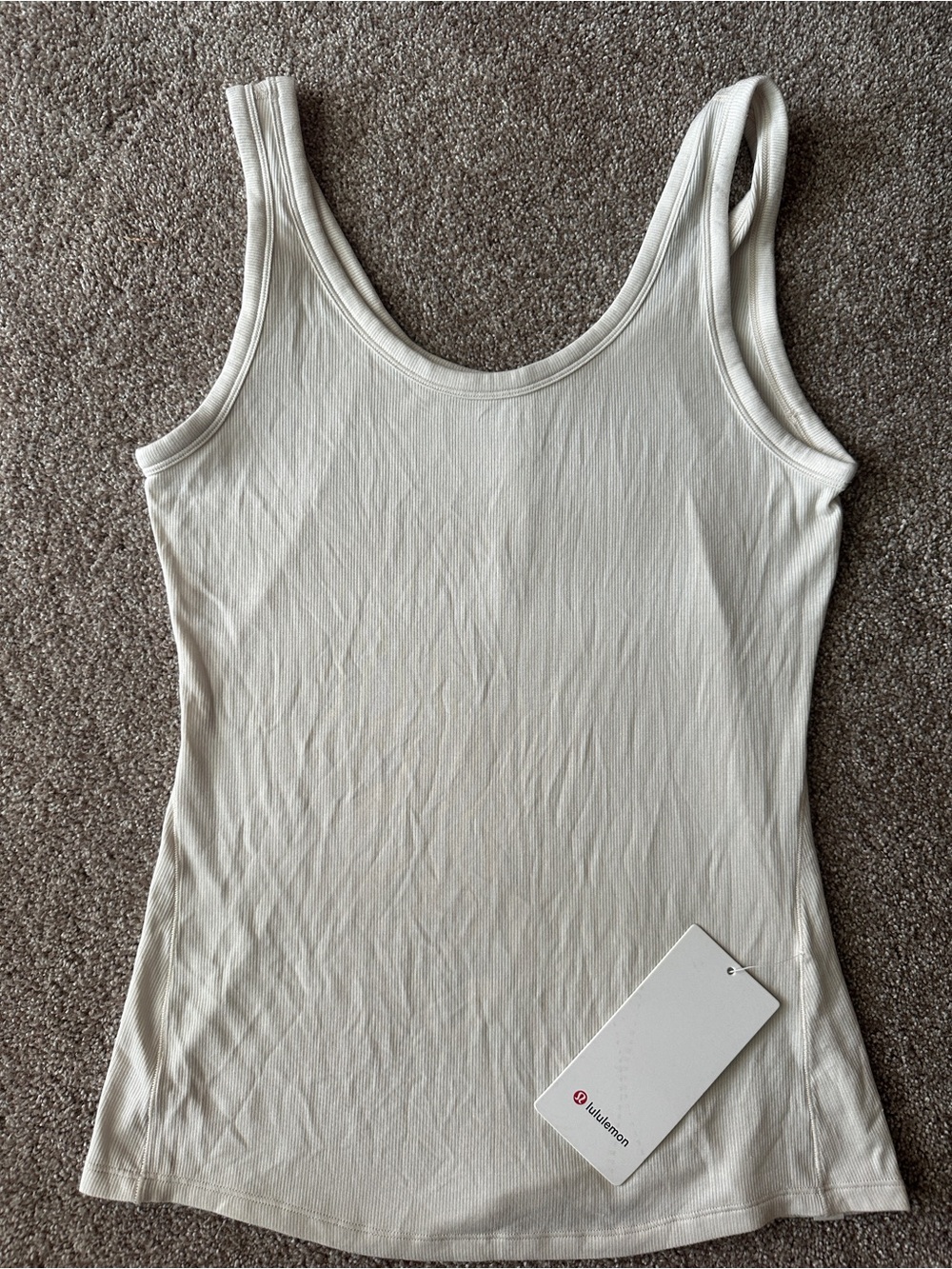 lululemon athletica Cream Ribbed Tank Top